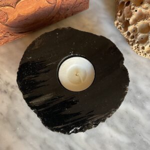 Black Obsidian Candle Holder