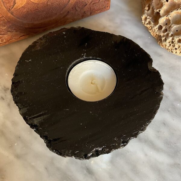 Black Obsidian Candle Holder - Image 4