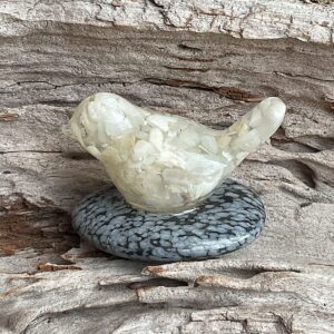 Bird on Snowflake Obsidian