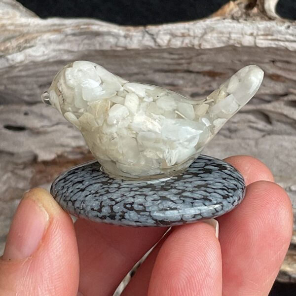 Bird on Snowflake Obsidian - Image 2