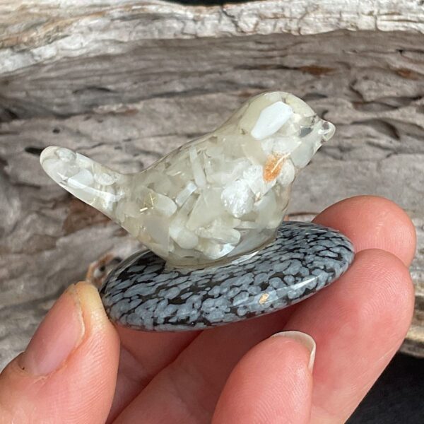 Bird on Snowflake Obsidian - Image 4