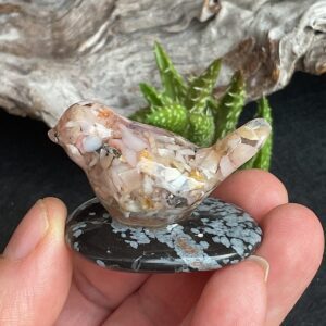 Bird on Snowflake Obsidian