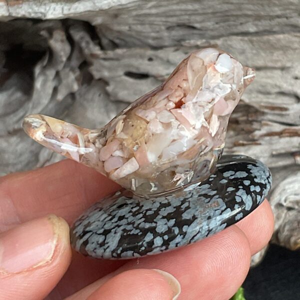 Bird on Snowflake Obsidian - Image 3