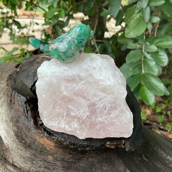 Bird on Rose Quartz