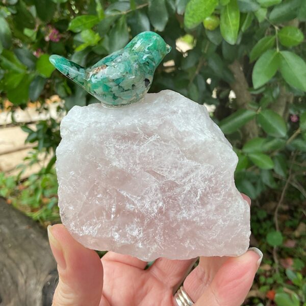 Bird on Rose Quartz