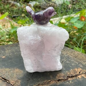 Bird on Rose Quartz
