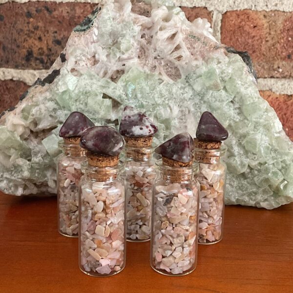 Pink Opal and Tourmaline Vial