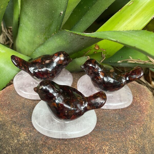 Garnet Bird on Rose Quartz - Image 4
