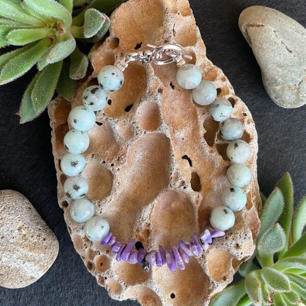 Sesame Jasper and Charoite Bracelet