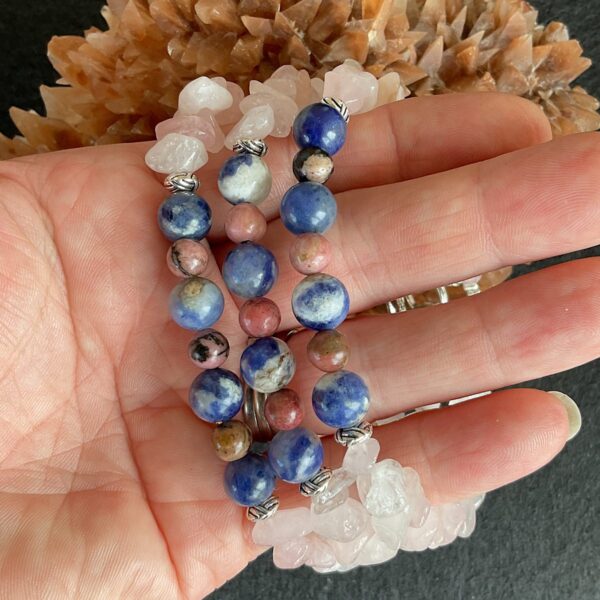 Rose Quartz and Sodalite Bracelet - Image 2