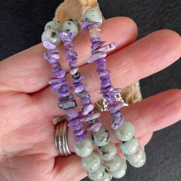 Sesame Jasper and Charoite Bracelet - Image 4