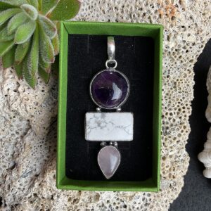 Amethyst and Rose Quartz Pendant