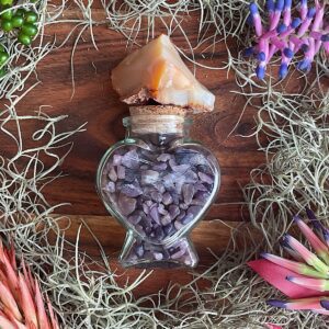 Lepidolite Heart Bottle