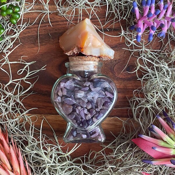Lepidolite Heart Bottle