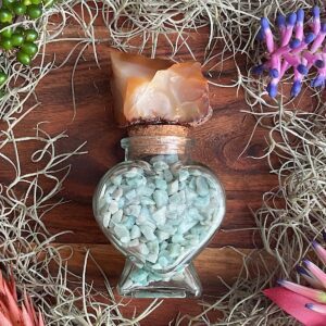 Amazonite Stone Heart Bottle