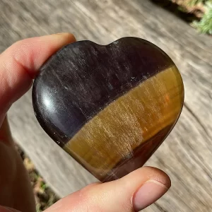 Rainbow Fluorite Heart