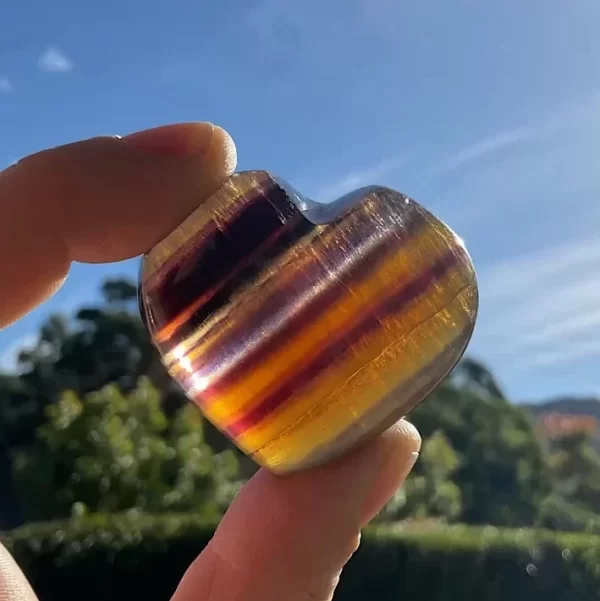 Rainbow Fluorite Heart