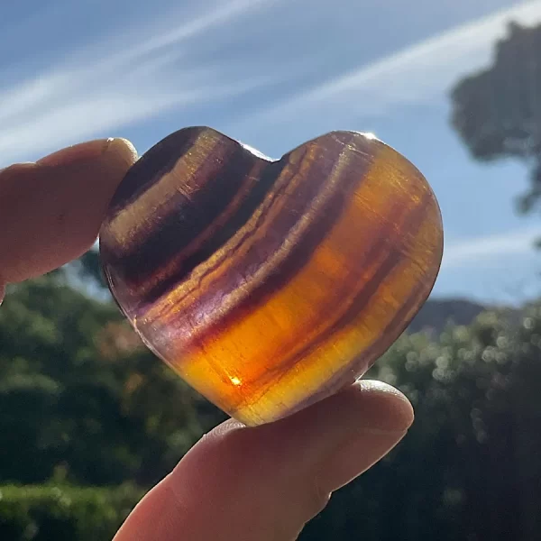 Rainbow Fluorite Heart