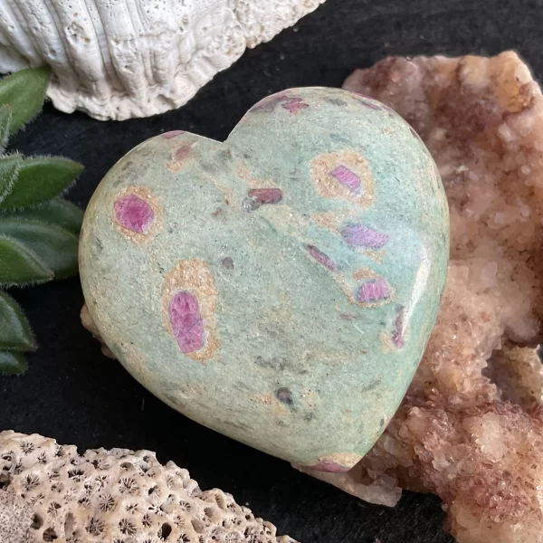 Ruby in Fuchsite Heart