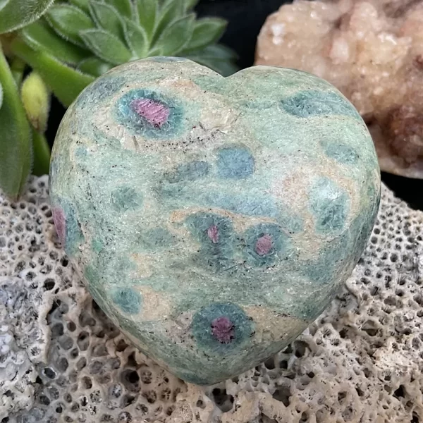 Ruby in Fuchsite Heart